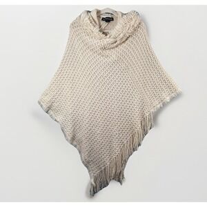 Charlotte Daniels Hooded Faux Fur Fringe Poncho Avant Garde Cottagecore Gypsy